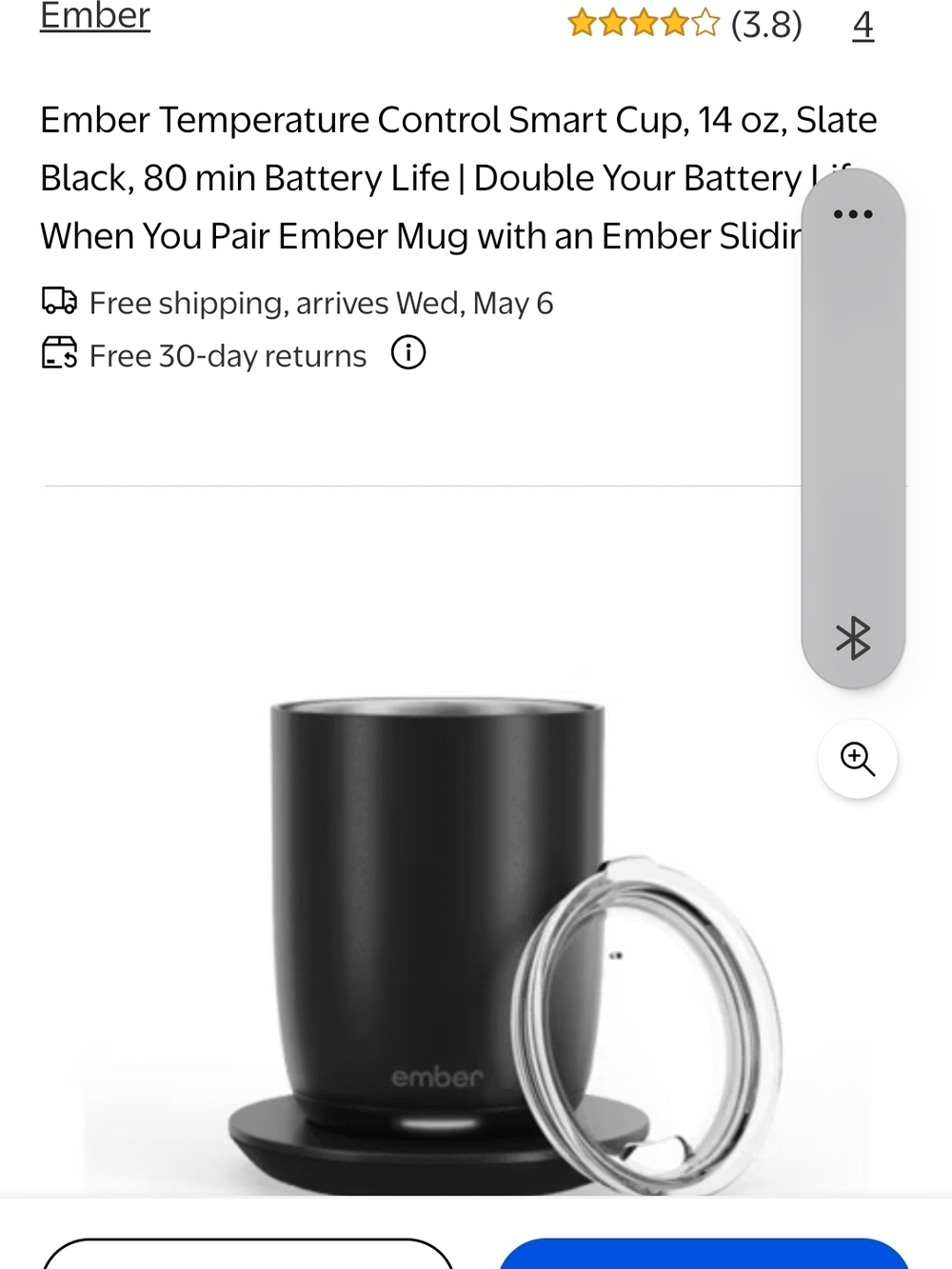 Ember Slate Black Temperature Control Smart Mug - 14 oz NWT